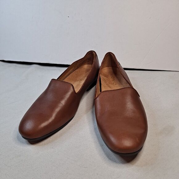 Vionic Willa II Leather Slip On Loafers Women's 8.5 Brown Arch Support Cushioned - Picture 1 of 8